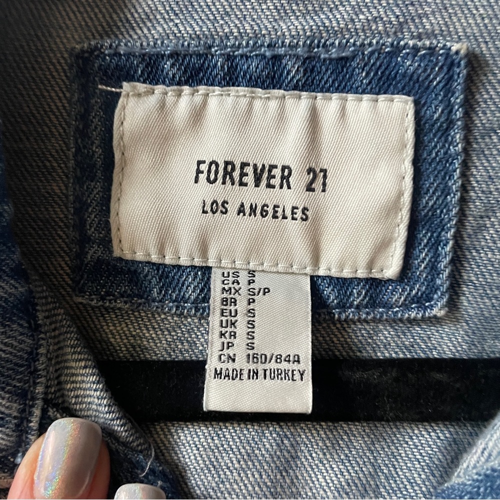 Forever 21 Los Angeles Blue Jean Jacket Size Small - Picture 4 of 5